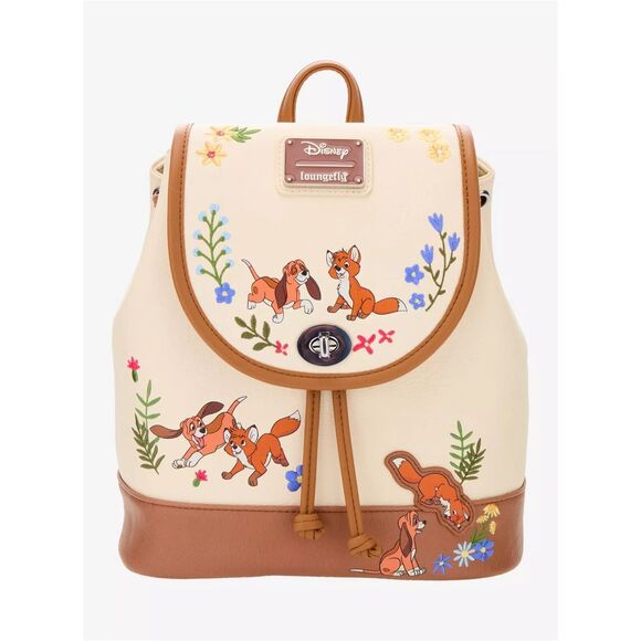 Loungefly Disney The Fox and the Hound Floral Mini Backpack - Picture 3 of 6